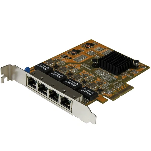 StarTech.com 4 Port PCIe Network Card - Low Profile - RJ45 Port - Realtek RTL811