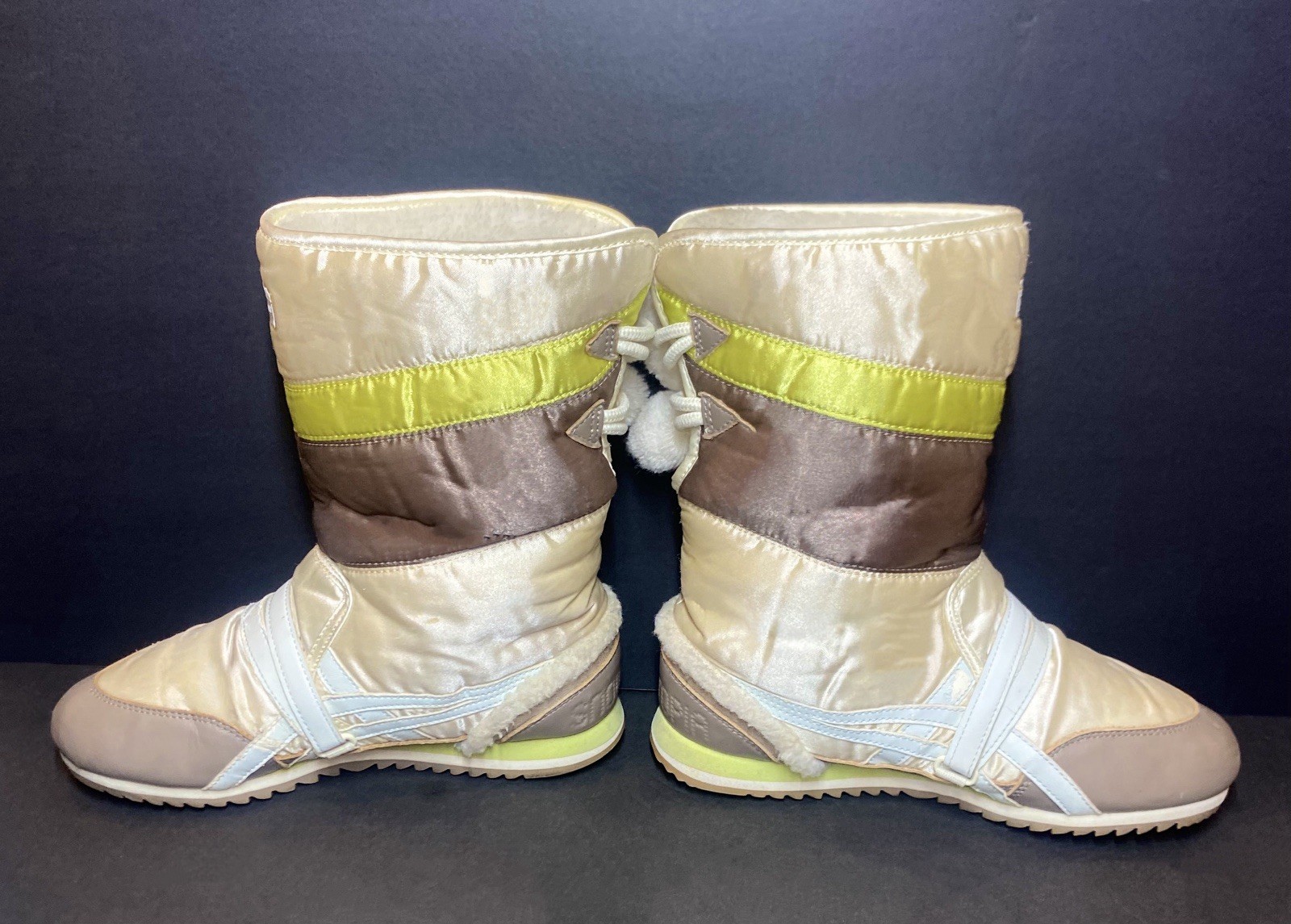 VTG Asics Onitsuka Tiger Snowtopia  Winter Snow Boot Womens Sz 6 Faux Fur Nylon thumbnail 4