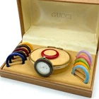 [Near MINT] Gucci Change Bezel 11/12.2 Quartz 12 Colors Gold White Women Watch