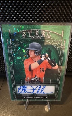 2024 Leaf Trinity Ethan Anderson Orioles Prospect Green Steel Iron Donut Auto /4