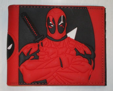 Deadpool Torso 3D Rubber Logo Mixed Material Bi Fold WALLET