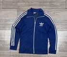 Adidas 1980s Vintage Mens Track Jacket Navy Blue Size 6 Medium
