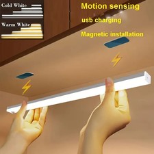 Wireless USB Rechargeable LED PIR Motion Sensor Light Strip Cabinet Closet Lamp