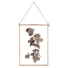 Rose Gold Glass Frame for Pressed Flower, Hanging Double Glass Brass Picture ...