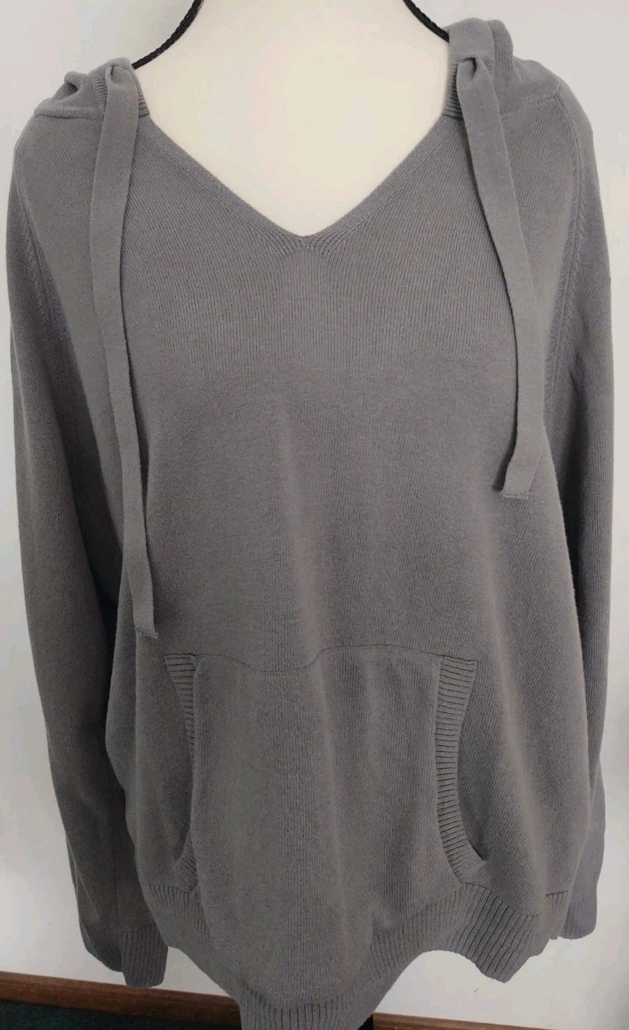 Charcoal Hooded Pullover W/Pockets Casual Comfort by Soma Sz XXL Beach Sailing