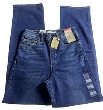 Levi  s Ribcage Straight Jeans Womens 28x32 Blue High Rise NWT New