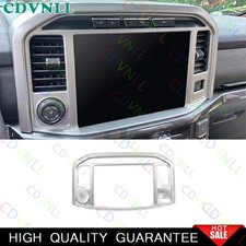 Cubierta de navegación GPS plateada mate para Ford F150 2021-2026 marco decoración cubierta embellecedor