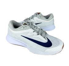 Nike Court Zoom Vapor Pro 3 HC Tennis Shoes White Blue Mens Size 8.5 FZ2161-100