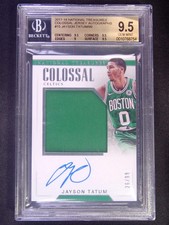 2017-18 National Treasures Jayson Tatum RC Colossal Patch Auto /99 BGS 9.5 w/10