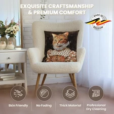 Ginger Cat Sisi European Tapestry Cushion Cover Home Decor Woven Pillow 18x18 in