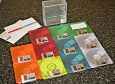 IMATION 3.5" Floppy Disks Lot of 11 Neon Translucent 1.44MB HD UNUSED case label