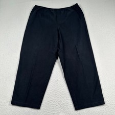 Eileen Fisher Pants 1X Cropped Wide Leg Elastic Waist Black Capsule Quiet Lux