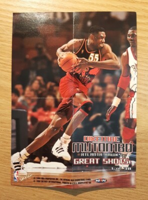 1997-98 NBA HOOPS GREAT SHOTS! DIKEMBE MUTOMBO #1 ATLANTA HAWKS | eBay