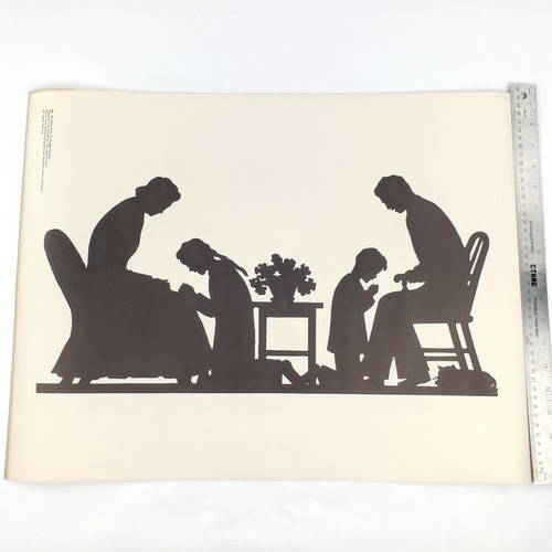 Póster de Colección Años 50 Gedge Harmon Siluetas Estampado, Familia Rezando Juntos 17x23 - Imagen 2 de 6