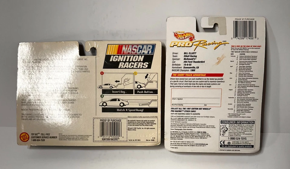 Lot of 2 1997 Bill Elliott #94 NASCAR  HotWheels DieCast Collectibles  New - Image 2 of 2