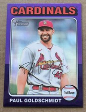 Paul Goldschmidt 2024 Topps Heritage PURPLE CHROME REFRACTOR SP #490 Mint