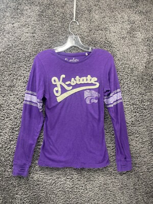 Kansas State Wildcats Shirt Women's Purple Small Top Pressbox by Royce Apparel