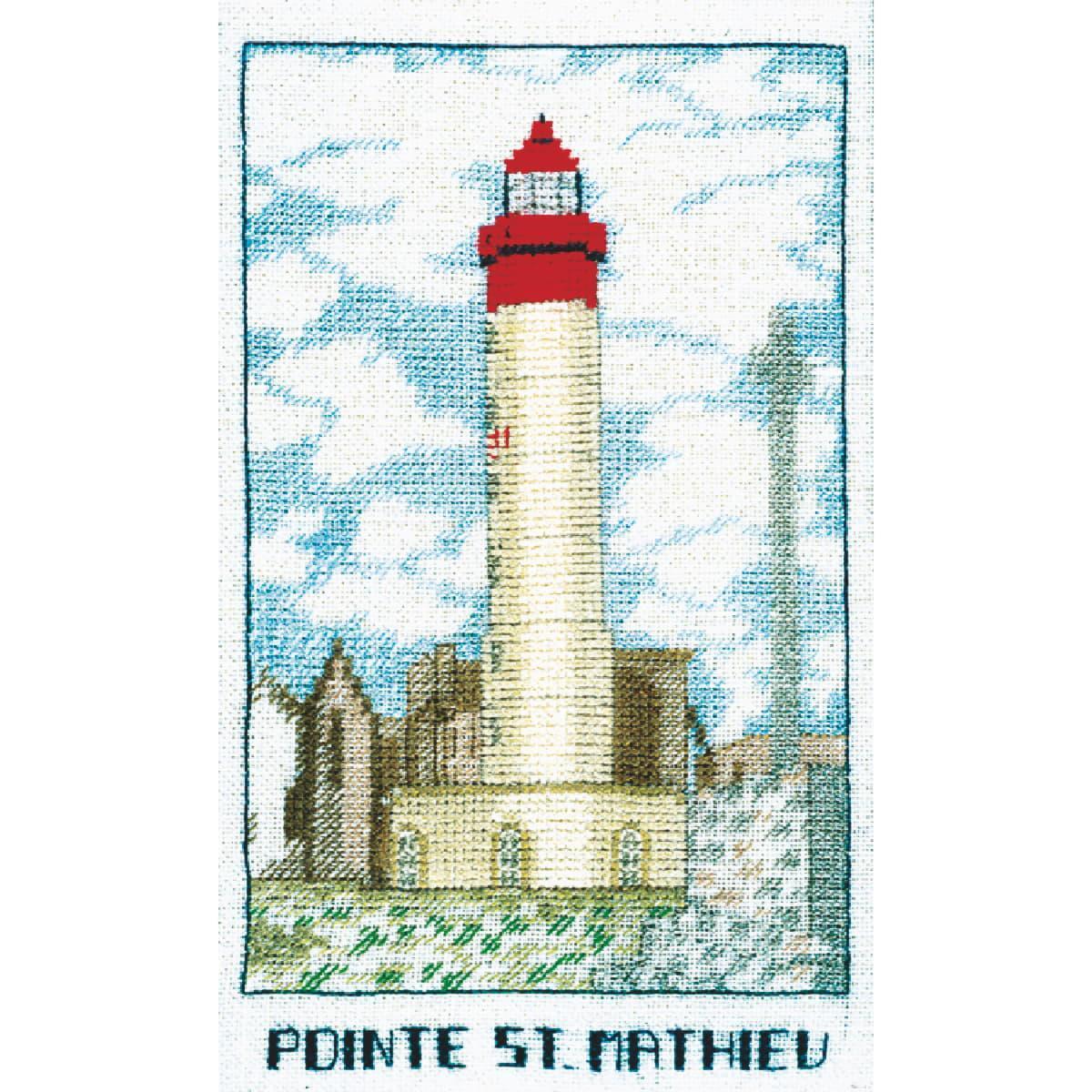Le Bonheur des Dames counted cross stitch kit ""Lighthouse ""POINTE St Mathieu"""",