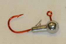 19 pk 3/16 oz Round Head Walleye Fishing Jigs Red Aberdeen Hooks