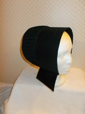 Authentic Hand Made Amish Ladies / Childs Bonnet Black Reenactment Costume