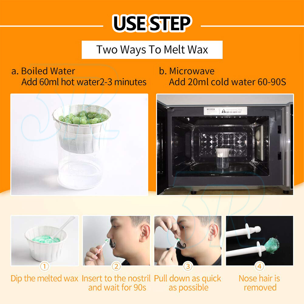 Nose Ear Hair Removal Wax Kit Sticks Easy Mens Nasal Waxing Remover