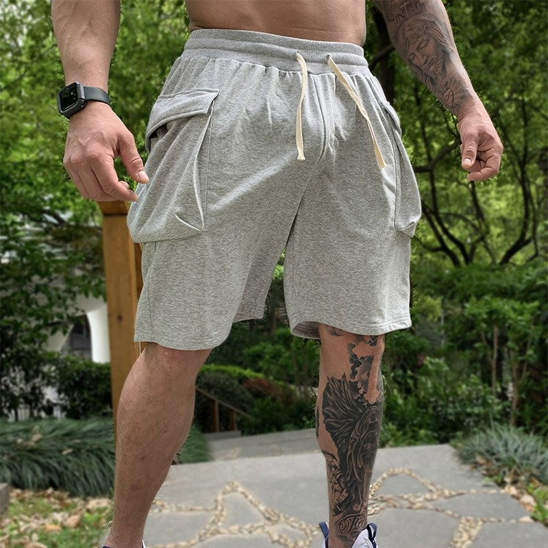 Mens Cargo Cotton Shorts Casual Sports Loose Summer Pockets