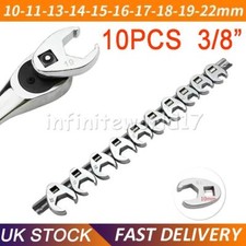 10PCS MECHANICS CROWS FOOT WRENCH TOOL SET - 10-22mm - 3/8" Drive NEW