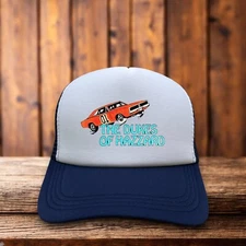The Dukes Of Hazzard Mens Trucker Hat Navy Snapback General Lee 70s TV Show Cap