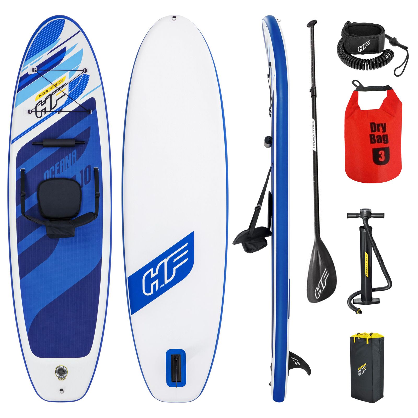Tabla De Surf Inflable Azul Kajak Multiuso Antideslizante Accesorios Incluidos