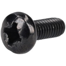 Image of R-TECH 337005 Black Pozi Pan Head Machine Screws M4 10mm - Pack Of 100