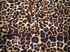 Printed Liverpool Textured Fabric 4 way Stretch Scuba Cheetah Tan Brown L507