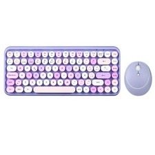 PERIDUO-713PP ES Set de rat n y Mini teclado inal mbrico 2.4 GHz Teclas redon...