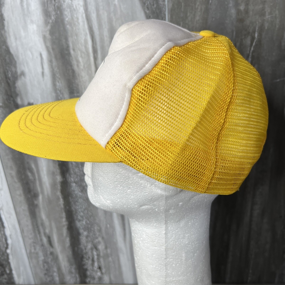 mail pouch tobacco hat VTG Mail Pouch Chewing Tobacco Snapback Trucker Hat Mesh Back yellow/white