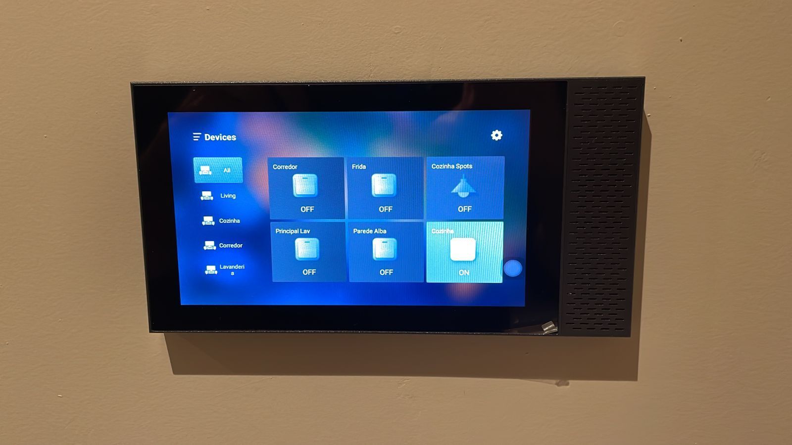 Smart Home Control Panel Controls Speakers Lights Smart Home Automation