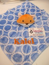 Woodland Fox Personalized Security Blanket Gift Set , Custom Fox Gift,