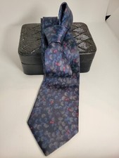 Neck Tie Mens Blue Patterned Party Suit Fashion Dress Groom Modern NOBLE