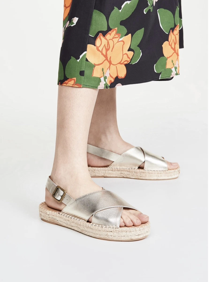 SOLUDOS Eloise Espadrille Sandals Platinum eBay