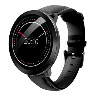 Bluetooth Smart Watch Heart Rate Monitor With Black Leather Bands 