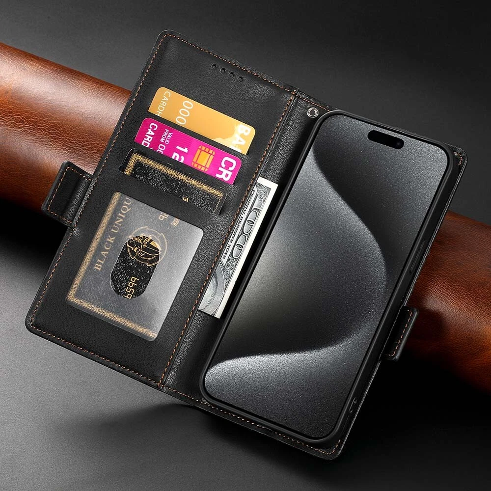 Luxury Magnetic Leather Flip Wallet Case for iPhone 11 12 13 14 15 Pro