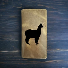 Llama Rodeo Wallet Cowboy Western Buffalo Leather Premium Alpaca Wool Farm NEW
