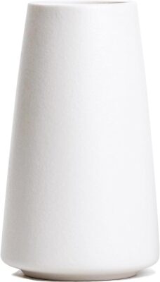 Bright White Vase 6  Ceramic Flower vase for Home Decor, Table Shelf Living Room