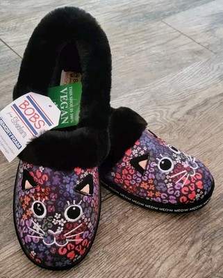 BOBS by Skechers CAT TOO COZY Slippers Memory Foam Textile Upper Women's 9 NWT
