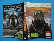 XBOX 360 TOO HUMAN ORIGINAL COVER ART BLOCKBU...
