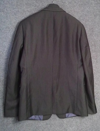 NEXT Slim Fit Suit Jacket Size 40 Regular Black Pin Striped 2 Button Close - Picture 4 of 9
