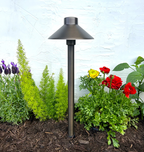 Low Voltage LED Outdoor Cast Brass Natural Bronze Path Light Area Landscaping - Picture 2 of 8