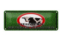 Blechschild Hinweis 27X10 Cm Viehweide Betreten Verboten Deko Schild
