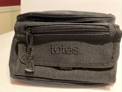 Totes Waist Pack Adjustable Black Multiple Pockets, Money Holder, Zipper