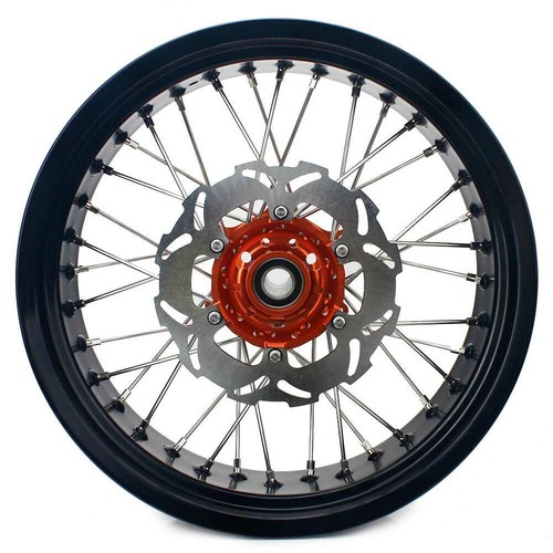 17" Supermoto Ruote Cerchi Disco per KTM 125 250 300 450 525 EXC SX SXS XC 03-09 - Foto 6 di 14