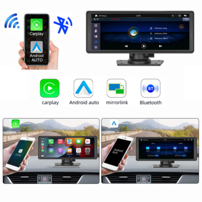 Portable Wireless Carplay 10.26'' Car Stereo Bluetooth Radio Player Android Auto