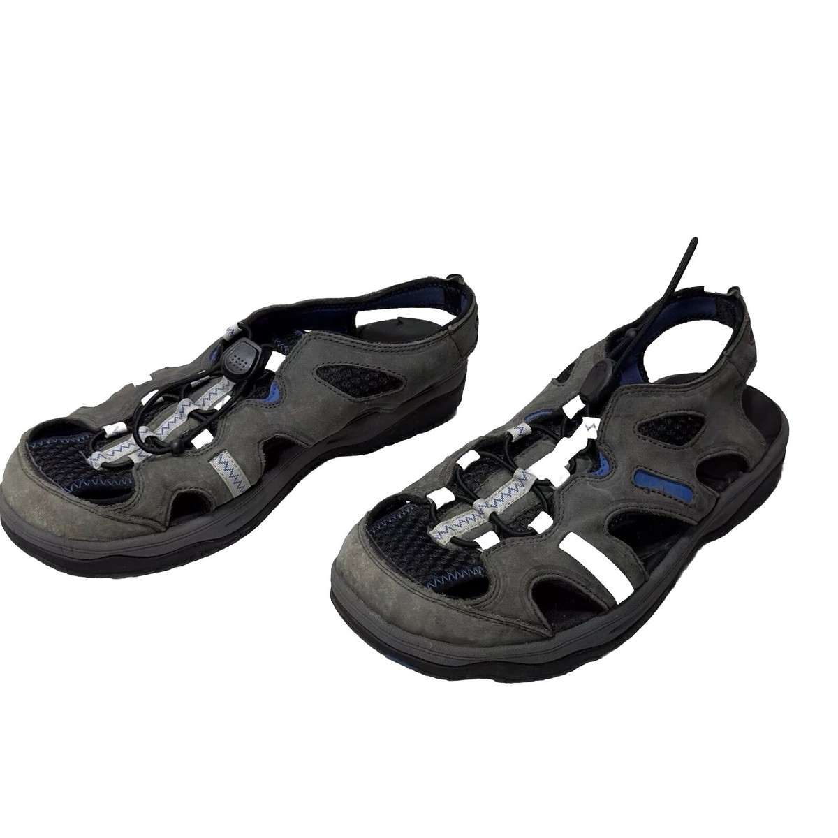 Sandals Mens Gray Blue Closed Toe Fisherman Outdoor